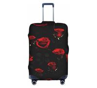 jingong Molte Rose Rosse Sfondo Nero Stampa Elastica Bagagli Valigie Coperture Per Bagagli Adulto Protezione Per Bagagli Da, bianco, L