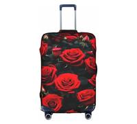 jingong Molte rose rosse stampa elastica bagagli valigia copre adulto bagagli Protector viaggio valigia copertura protettiva, bianco, M