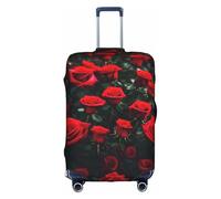 jingong Molte rose rosse stampa stampa elastica bagagli valigia copre adulto bagagli Protector viaggio valigia copertura protettiva, bianco, L