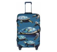 jingong Molte tartarughe marine blu stampa elastica bagagli bagagli copre adulto bagagli Protector Travel valigia copertura protettiva, bianco, XL
