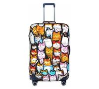 jingong Molti gatti cartoni animati stampa elastica bagagli valigia copre adulto bagagli Protector viaggio valigia copertura protettiva, bianco, XL