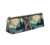 jingong Not All Who Wander are Lost 1 Custodia a triangolo in pelle con interno spazioso, chiusura a cerniera per strumenti di scrittura, ufficio, bianco, Taglia unica, Astuccio per trucchi