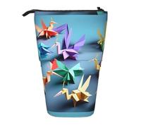 jingong Origami Multicolor Papercraft Cranes Astuccio Multifunzionale Astuccio Portamatite Borsa per Trucchi, Adatto per Ufficio e Trasporto quotidiano, Nero , Taglia unica, Portamonete