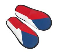 jingong Pantofole pelose con stampa bandiera della Repubblica Ceca moda pantofole in cotone per autunno inverno comode calde calzature per la casa