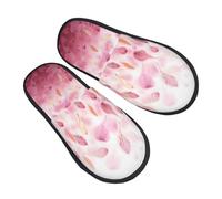 jingong Petali rossi. stampa pantofole pelose moda cotone pantofole per autunno inverno confortevole caldo calzature casa