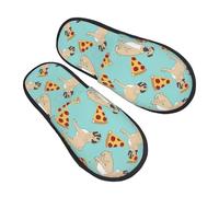 jingong Pizza Party. stampa pantofole pelose moda cotone pantofole per autunno inverno comodo caldo calzature casa