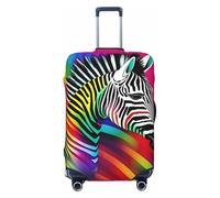 jingong Protezione colorata del coperchio dei bagagli della stampa della zebra dell'arcobaleno, copertura elastica dei bagagli di viaggio, resistente ai graffi e alla polvere, Nero , L
