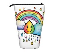 jingong Rainbow Clouds Raindrop 1 - Astuccio multifunzione per matite e trucchi, adatto per l'ufficio e il trasporto quotidiano, Nero , Taglia unica, Portamonete