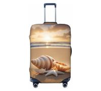 jingong Seashell Landscape On The Beach Print Bagaglio coperchio protettivo, elastico viaggio coperchio del bagaglio, resistente ai graffi e alla polvere, Nero , M