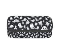 jingong Simpatico fantasma bianco con motivo Halloween 1 borsa portaoggetti di grande capacità, adatta per viaggi, forniture per ufficio, trucco e organizzazione della scrivania, Nero , Taglia unica