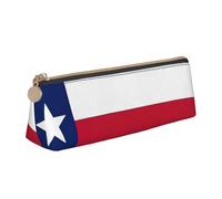 jingong Texas State Flag Triangolo Custodia in pelle con interni spaziosi, chiusura a cerniera per strumenti di scrittura, ufficio, bianco, Taglia unica, Astuccio per trucchi