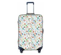 jingong The Nature Wildlands Activities Pattern Print Elastic Luggage Suitcase Covers Adult Luggage Protector Travel Suitcase Protective Cover, bianco, L