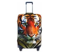 jingong Tiger Stripes Orange Pattern Print Bagaglio coperchio protettivo, elastico viaggio coperchio del bagaglio, resistente ai graffi e antipolvere, Nero , XL