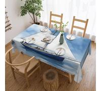 jingong Tovaglia quadrata blu a forma di barca a vela 1, adatta per tavolini, cucine, ristoranti e decorazione della scrivania
