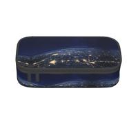 jingong View of Earth - Borsa portaoggetti di grande capacità, adatta per viaggi, forniture per ufficio, trucchi e organizzazione della scrivania, Nero , Taglia unica, Beauty Case