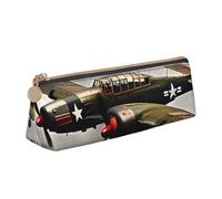 jingong World War 2 Aircraft Airplane 2-Standard-Scale-2_00x Custodia triangolare in pelle con interni spaziosi, chiusura a cerniera per strumenti di scrittura, ufficio, bianco, Taglia unica, Astuccio