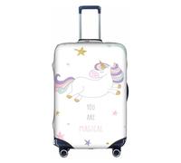 jingong You are Magical - Copertura elastica per valigia, per adulti, con stampa, protezione per bagagli da viaggio, bianco, S
