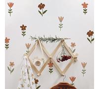 JINGQIANLIU P57, Adesivi da parete in stile bohémien, con fiori di tulipano, in stile retrò, rimovibili, per cameretta dei bambini, ragazzi e ragazze, bagno, soggiorno, decorazione domestica