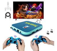JINGQII Console di gioco retrò, emulatori di giochi DVD 80+ Costruiti in oltre 50.000 giochi Lettore di videogiochi con controller wireless Dual 2.4G per TV 4K con scheda TF 256G (blu+giallo)