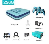 JINGQII Console di gioco retrò, emulatori di giochi DVD 80+ Costruiti in oltre 50.000 giochi Lettore di videogiochi con controller wireless Dual 2.4G per TV 4K con scheda TF 64G (verde smeraldo)