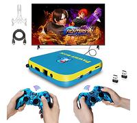 JINGQII Console di gioco retrò, emulatori di giochi DVD 80+ Costruiti in oltre 50.000 giochi Lettore di videogiochi con controller wireless Dual 2.4G per TV 4K con scheda TF 256G (blu+verde)