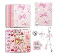 JINGSEN Simpatico set di 6 biglietti con inserti per Kindle, design a tema libro con ciondoli per Kindle e tappi antipolvere USB-C, per 11a/12a generazione, 17,3 x 12,2 cm (rosa)