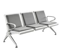 JINGSHIQIAOPL Panca per Sala D’attesa A 3 Posti, Portata di 450 Kg, Panchina con Braccioli con Cuscino In PU per Aeroporti, Ospedali, Cliniche, Banche e Uffici(Gray)