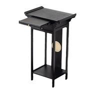 JINGSHIQIAOPL Tavolo Altare Buddista Nero, Mobiletto per Altare Buddista con Vassoio Retrattile e Cassetto Nascosto, Tavola Dell'altare per Statua Del Buddha Cai Shen e Offerte Spirituali(120cm/47in)