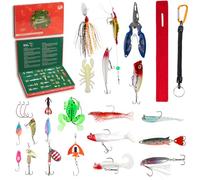 JINGTOPS Calendario Avvento 2025 Uomo,Calendario Avvento Pesca Ragazzo,Advent Calendar 2025 Per Uomo,Esca Attrezzatura Da Pesca Kit Per Regali Natale Adolescenti