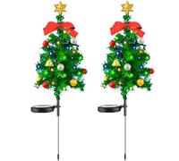 JINGTOPS Luce Solare per Albero di Natale, X 2 Luci Natale Esterno Solari 68cm Luci Solari Decorative, Luci LED Impermeabili per Esterni, Decorazione Natalizia per Giardino Il Patio del Cortile
