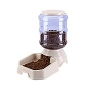 JINGYAN Alimentatore Automatico Automatic Pet Cat Feeders 3.8l Plastic Feeders Dog Bowl Water Bottle Large Capacity Food Water Dispenser for Dogs Cat Pet Product(Creamy-White Feeder)