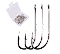 JINGYAN Ami da Pesca Long Handle Fishing Hook Fish High Carbon Steel Spike Offset Narrow Bait(Size 7)