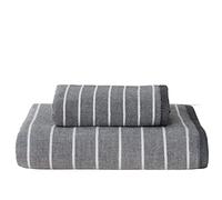 JINGYAN Asciugamani Cotton Striped Adult Family Towel Bathroom Soft Absorbent Strong Hand Washing Cloth Family Travel Gym Towel(Schwarz,70 * 140cm)