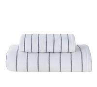 JINGYAN Asciugamani Cotton Striped Adult Family Towel Bathroom Soft Absorbent Strong Hand Washing Cloth Family Travel Gym Towel(White,34 * 74cm)