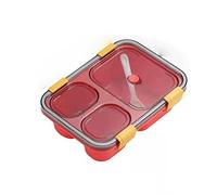 JINGYAN Bento Box 3/4/5Grids Lunch Box Bento Containers For Adult Picnic Microwave(3 Grid Red)