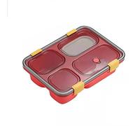 JINGYAN Bento Box 3/4/5Grids Lunch Box Bento Containers For Adult Picnic Microwave(4 Grid Red)