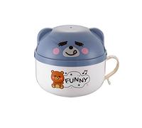 JINGYAN Bento Box Instant Noodle Bowl With Lid Cup Large Capacity Student Lunch Box Dormitory Fast Food(Blue)