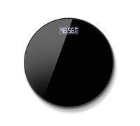 JINGYAN Bilance pesapersona digitali Bathroom Body Scale Weight Scales Round Toughened Glass LED Digital Weighing Electronic Bath(USB Black)