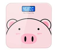 JINGYAN Bilance pesapersona digitali Digital Body Weight/Bathroom Scales Made Of Safety Glass, 5-180 Kg, Slim Design With Large LCD Display And Tape Measure Black
