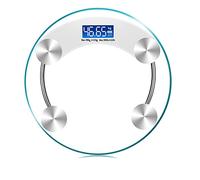 JINGYAN Bilance pesapersona digitali LCD Display Night Vision Toughened Glass Electroni Digital Body Scales Bathroom Gym Smart Weighing Scale(White)