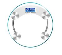 JINGYAN Bilance pesapersona digitali LED Digital Body Scale High Accuracy Weight For Health keep Bathroom Round Transparent(White)