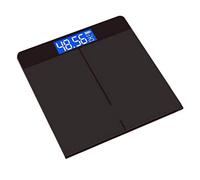 JINGYAN Bilancia pesapersone digitale Tempered Glass Digital Body Weight Scale USB Charging LCD Bathroom Scales Monitor Fats(Black)