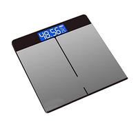 JINGYAN Bilancia pesapersone digitale Tempered Glass Digital Body Weight Scale USB Charging LCD Bathroom Scales Monitor Fats(Coffee Gold)