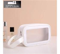 JINGYAN Borse da toilette Borsa cosmetica in PVC trasparente da bagno Grande capacità impermeabile Organizzare le donne Make up Borse di stoccaggio portatile(White2)