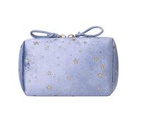 JINGYAN Borse da toilette Makeup Bag Organizer Soft Lipstick Storage Women Toiletry Beauty Make Up Case Pouch Portable Cosmetic(Blue)