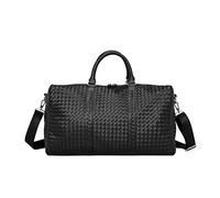 JINGYAN Borsoni da viaggio Leather Men Travel Bag Handbags Women Solid Black Suitcases Large Capacity Man Shoulder Bags