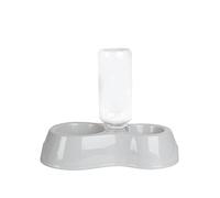 JINGYAN Bottiglia d'Acqua per Cani with Drinking Bottle Plastic Pet Double Bowl with Water Storage A Dual-Use Bowl for Eating And Drinking Dog Bowl Cat Pet Bowl(Gray)