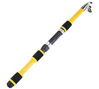 JINGYAN Canne da pesca 1.6M Mini Telescopic Fishing Rod Carbon Fiber Hard Carp Feeder Spinning For Goods Portable Travel Equipment(YELLOW)