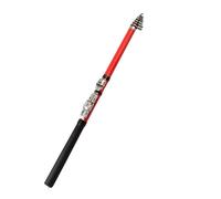 JINGYAN Canne da pesca Rock Fishing Rod Small FRP Soft Tail Portable Telescopic Short Joint Long Range Vara De Pesca Canne a Peche(Rouge,2.4 m)