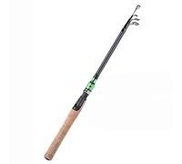 JINGYAN Canne da pesca Telescopic Lure Rod 1.8M 2.1M .4M .7M Carbon Fiber Cork Wood Handle Spinning Fishing Pole Tackle(Green B,2.4 m)